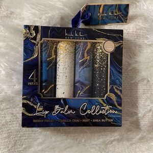 nicole miller 4 Berry Frost Vanilla Chai Mint Shea Butter Lip Balm Set